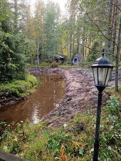 Näkymä Pieksulammelle saunarappusten suunnasta