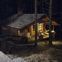 Myös rantasauna "puettiin" joulukuntoon 